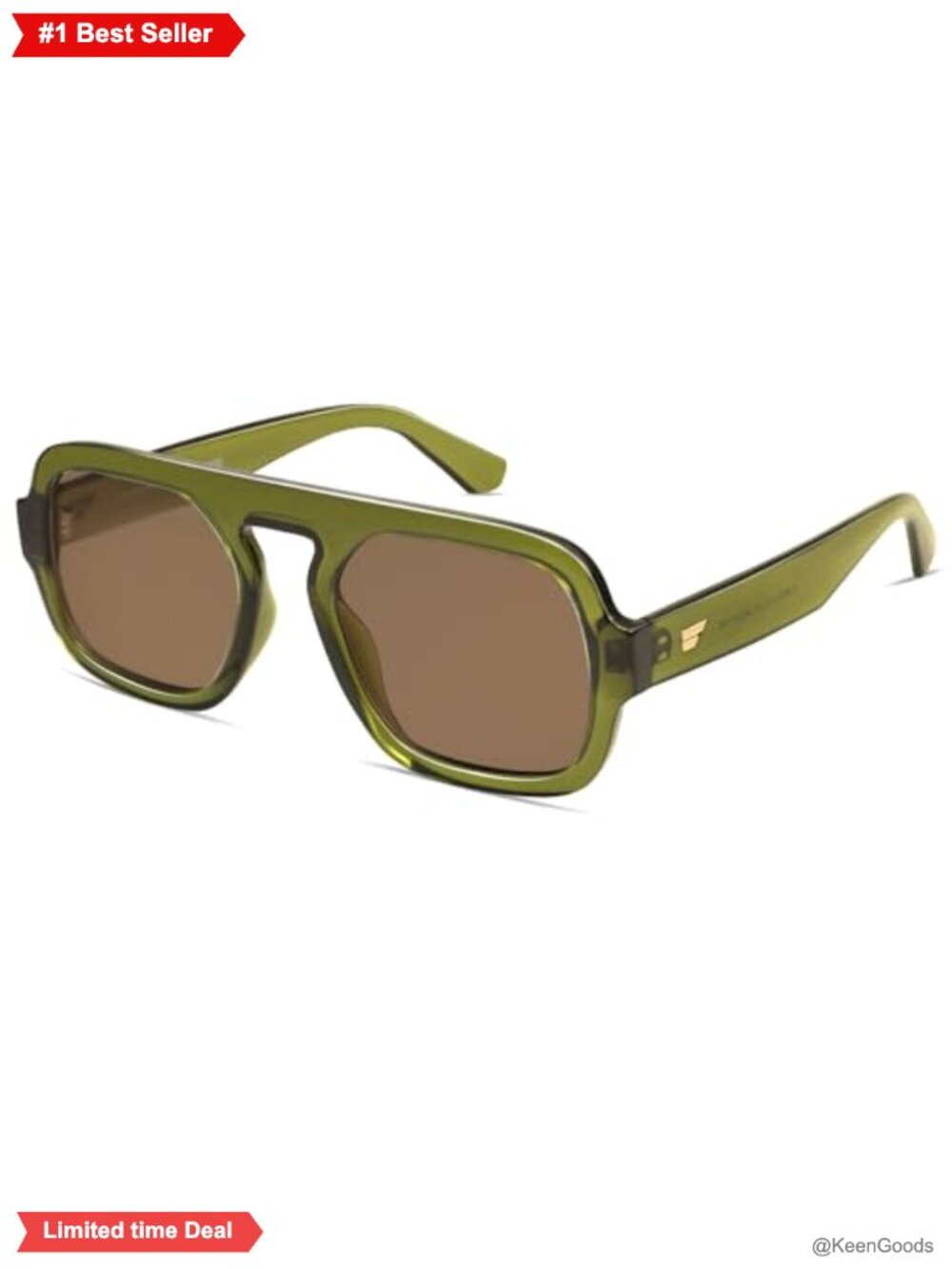 Retro Square Aviator Sunglasses UV400 Protection